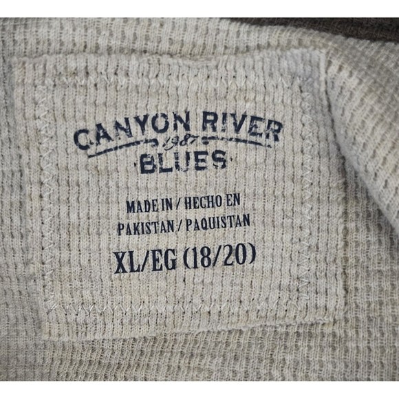Canyon River Blues Boys SZ XL 18/20 Long Sleeve driftwood Htr Print Shirt - Picture 7 of 8